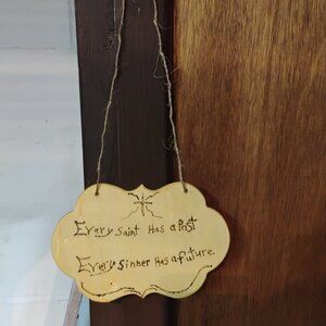 Handmade woodcrafted hanging wall decor with quotes